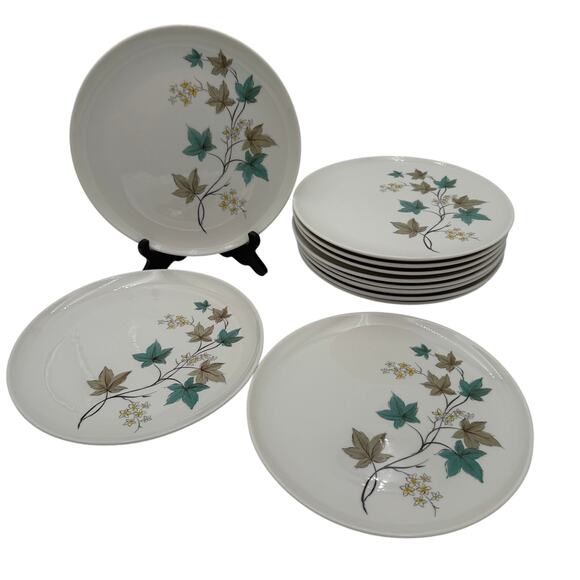 Vintage Dinner Plates Woodbine by Syracuse Carefree Fine China 1960's Set/4 - Picture 4 of 6